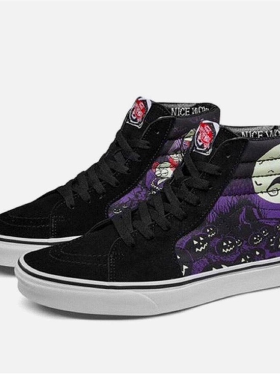 Vans Shoes - Vans Black & Purple High-Top Skate Sneakers with Halloween Graphic